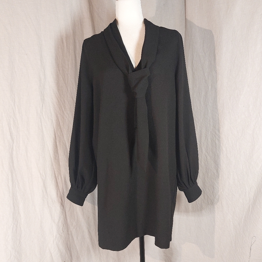 Ganni black bishop-sleeve mini dress, EU36, NWT - Picture 7 of 13